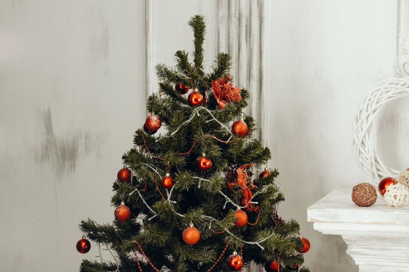 cute tree with red decor on