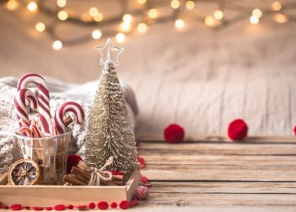 christmas festive decor still life wooden background concept home comfort holiday